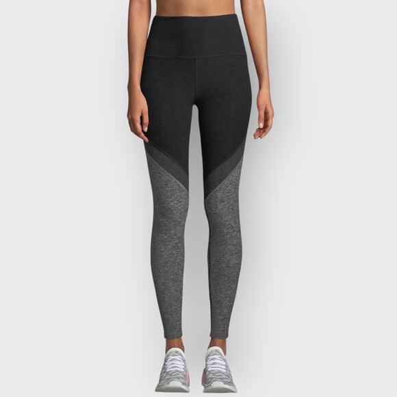 Beyond Yoga Space Dye Midi Leggings XS Black Gray High Waist Athleisure - Picture 2 of 6